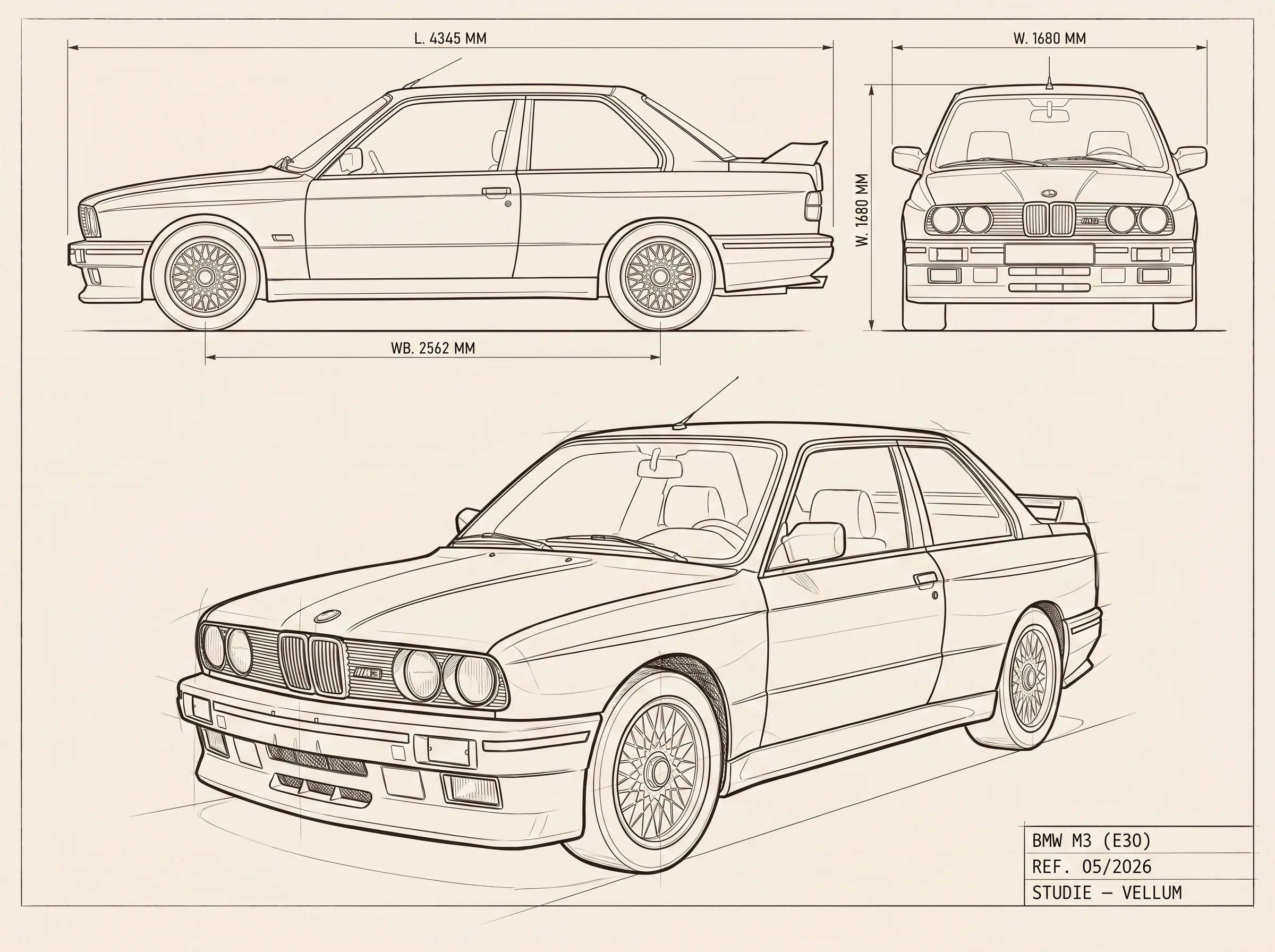 BMW M3 E30 · Blueprint