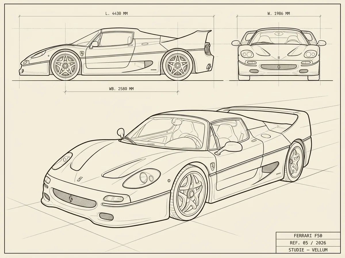 Ferrari F40 · Blueprint