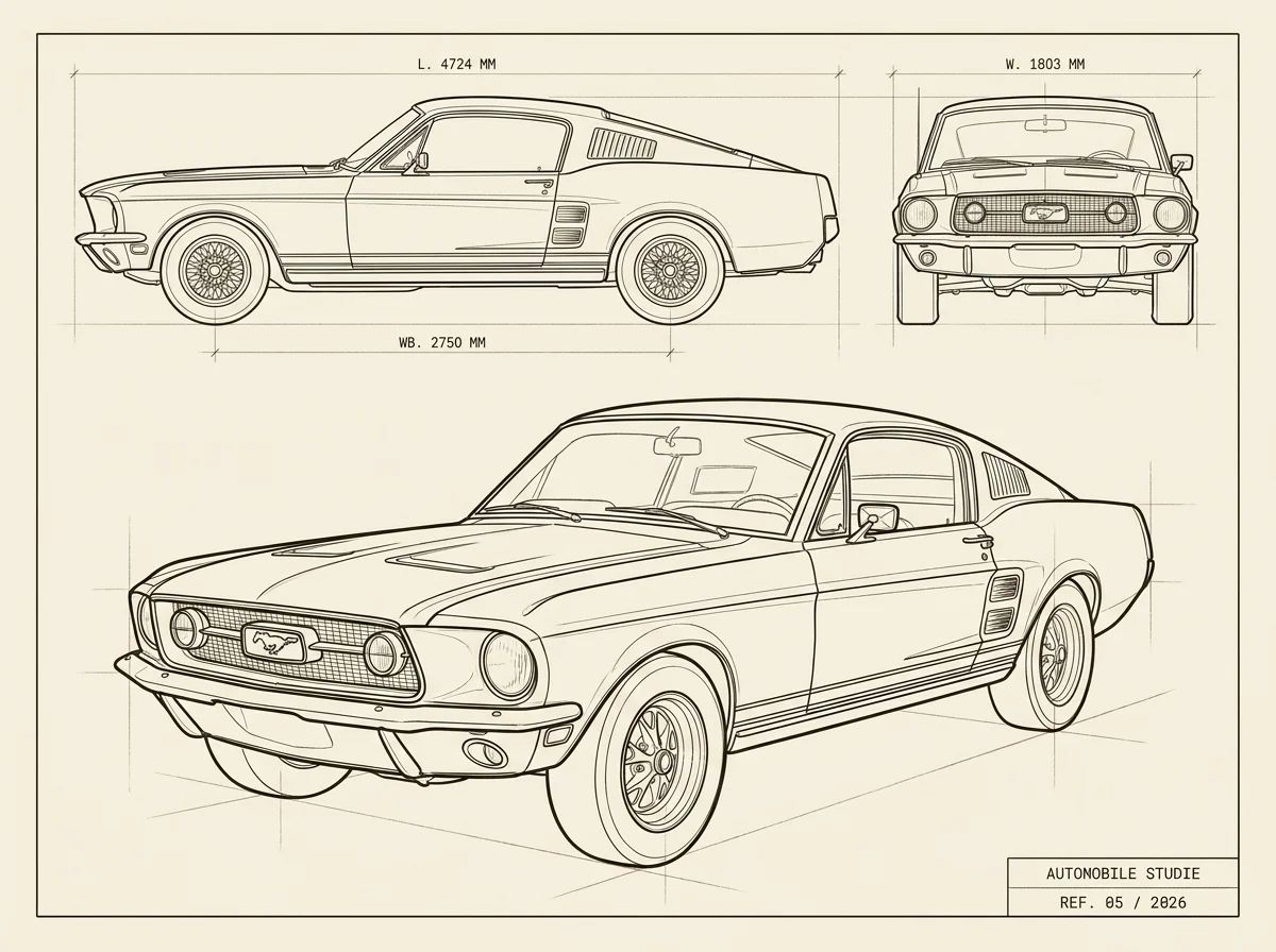 Ford Mustang Fastback '67 · Blueprint