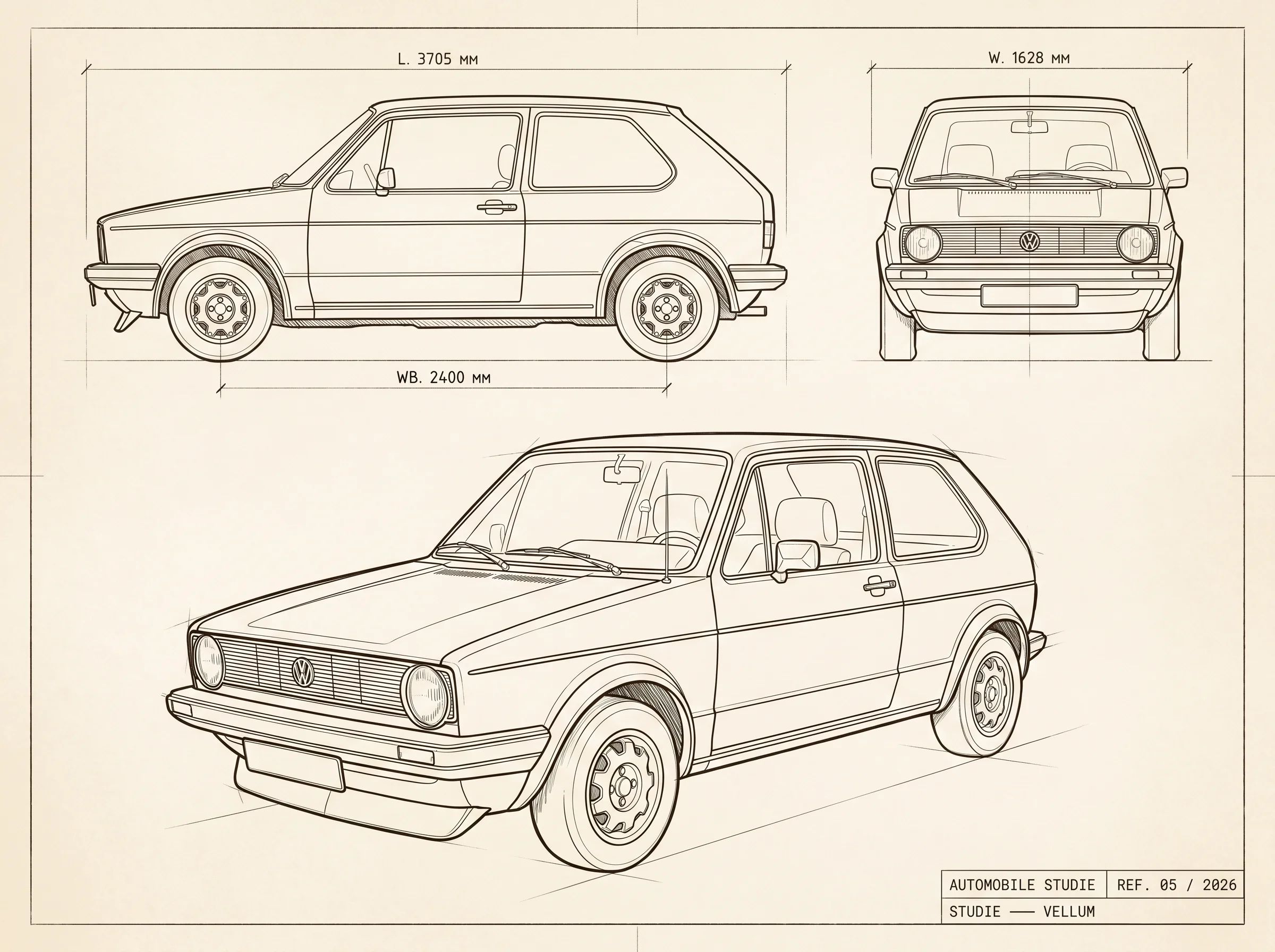 Volkswagen Golf GTI Mk1 · Blueprint