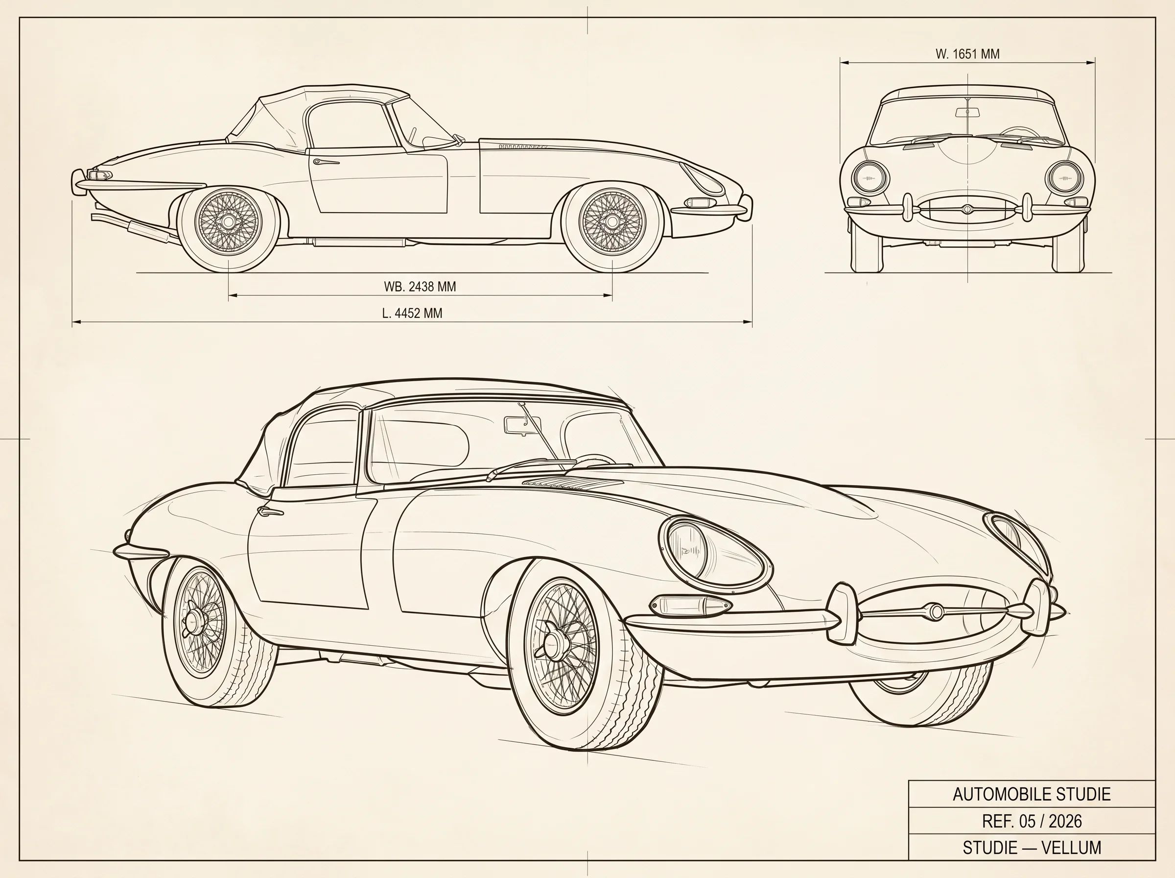 Jaguar E-Type Series 1 OTS · Blueprint