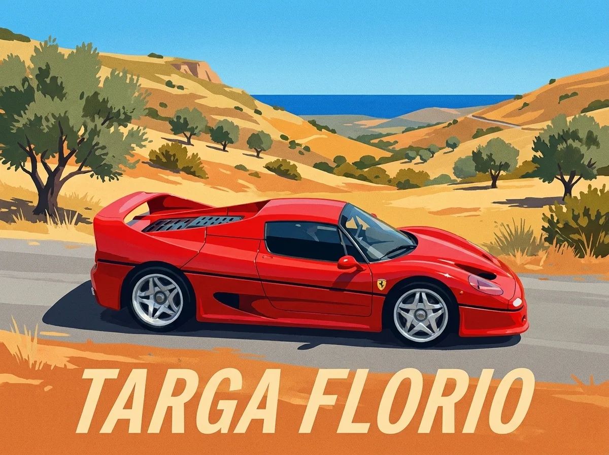 Ferrari F40 · Vintage Poster