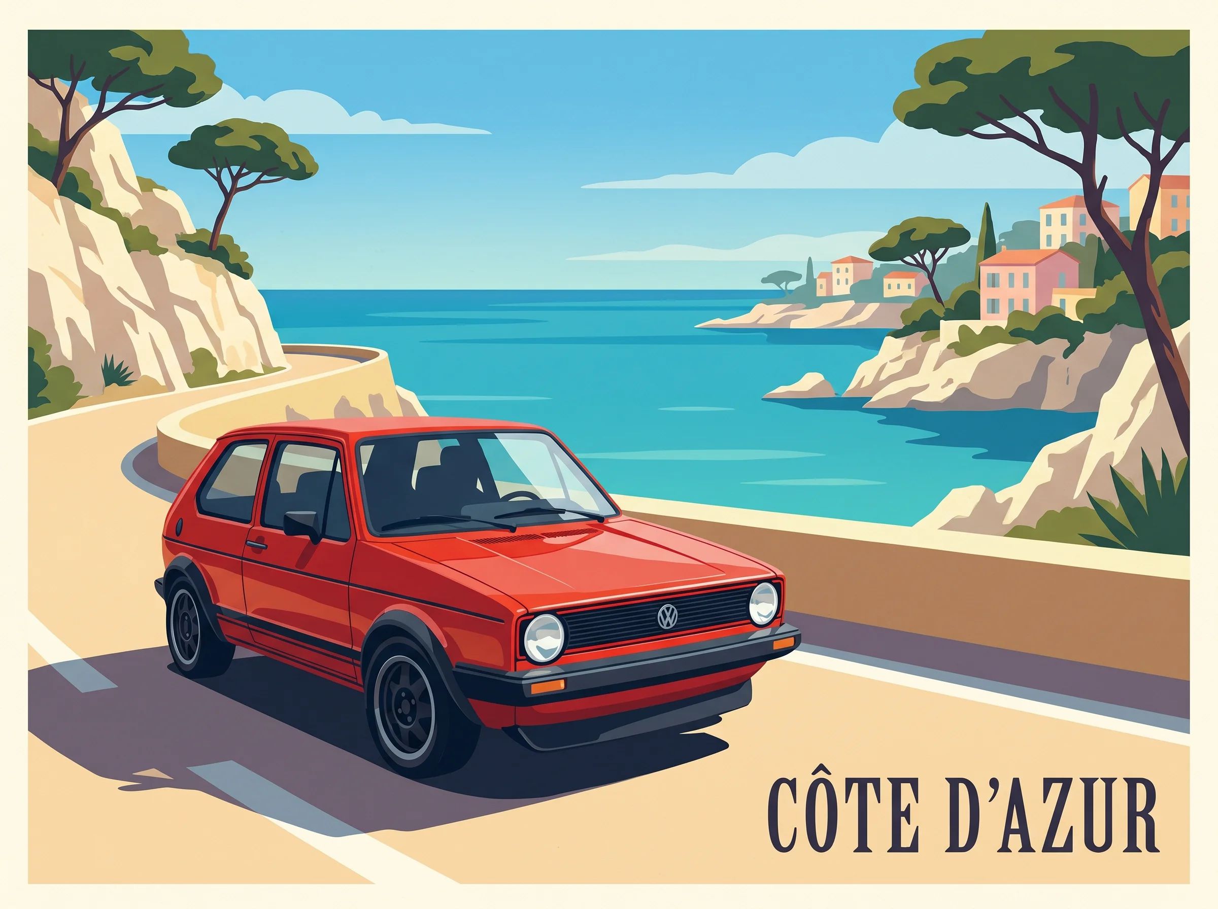 Volkswagen Golf GTI Mk1 · Vintage Poster