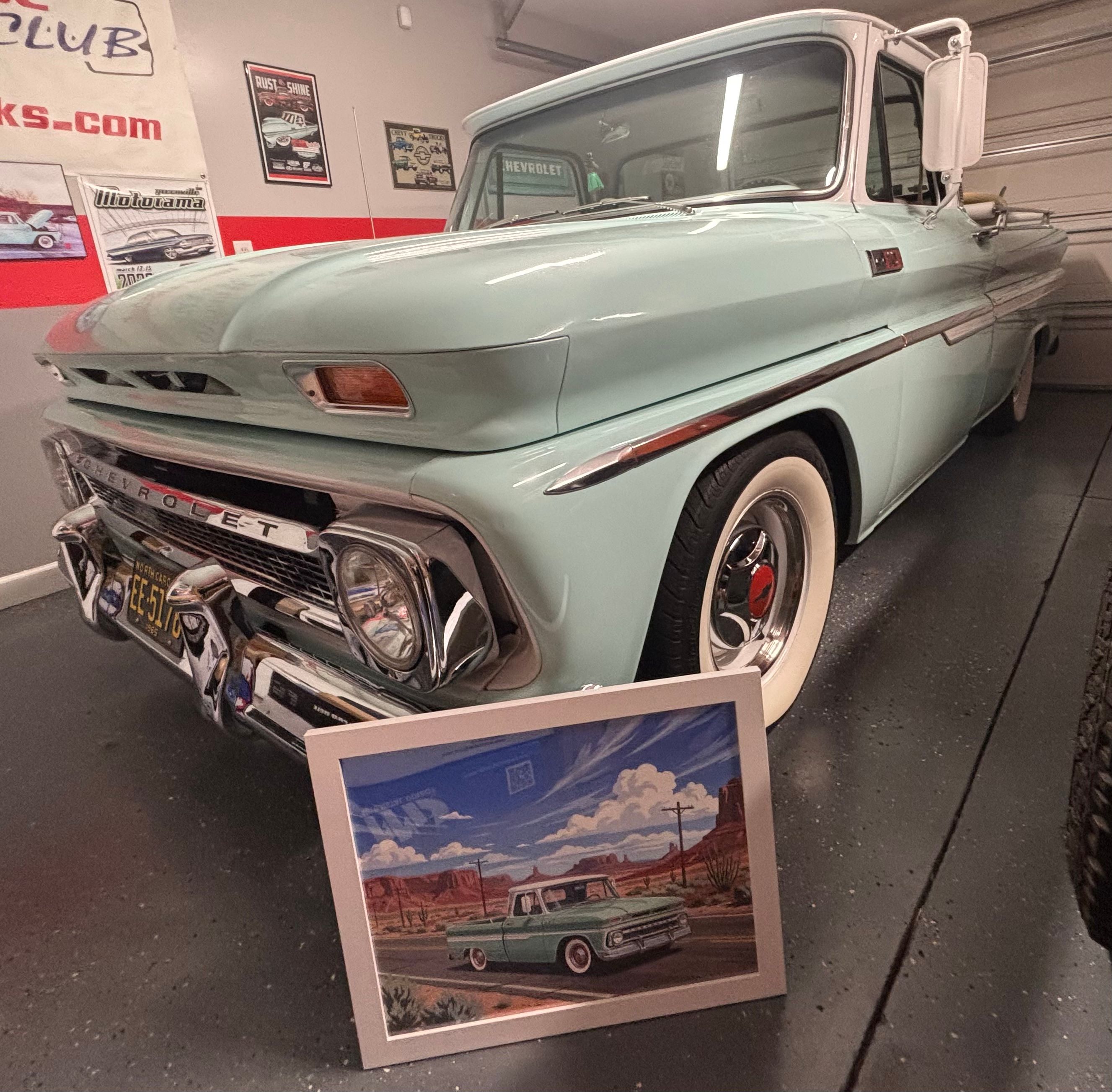 My husband’s grandfather’s 1965 C10 pickup.